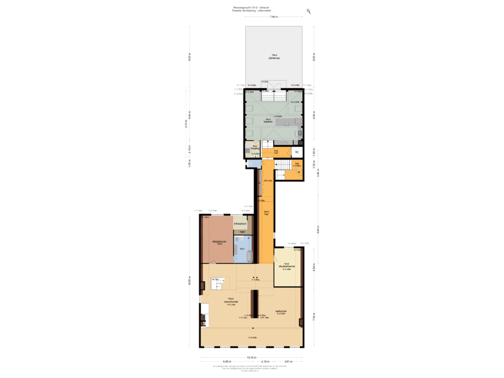 Bekijk plattegrond van TWEEDE VERDIEPING - ALTERNATIEF van Nieuwegracht 19-G