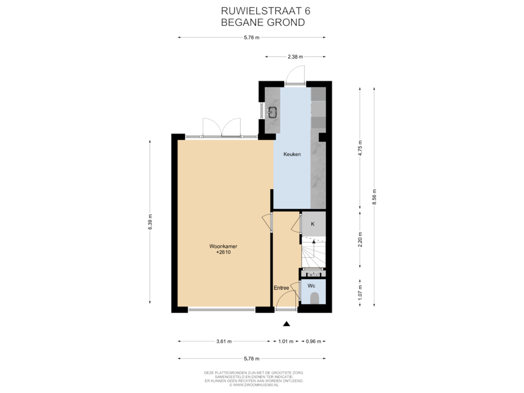 Bekijk plattegrond van Begane grond van Ruwielstraat 6