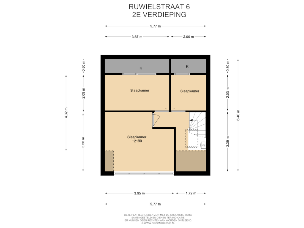 Bekijk plattegrond van 2E Verdieping van Ruwielstraat 6