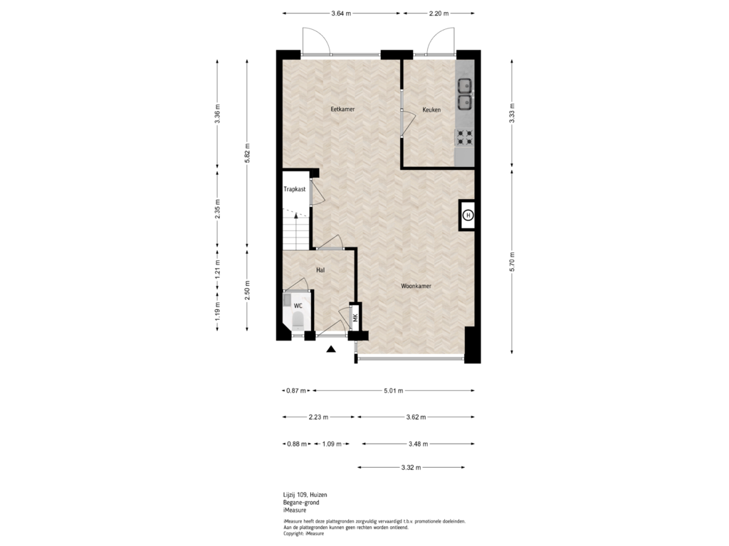 View floorplan of Begane-grond of Lijzij 109