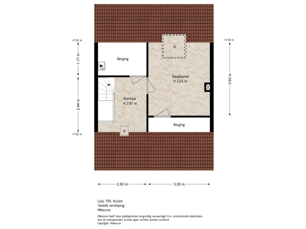 View floorplan of 2e verdieping of Lijzij 109