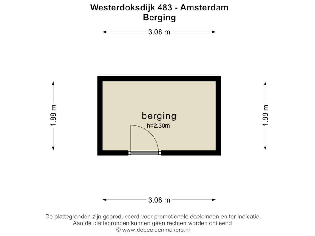 Bekijk plattegrond van Berging van Westerdoksdijk 483