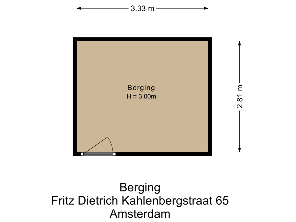 Bekijk plattegrond van Berging van Fritz Dietrich Kahlenbergstraat 65