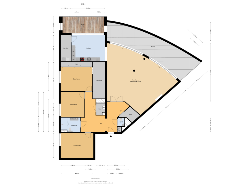 Bekijk plattegrond van 6e verdieping van Van Hobokenhaven 67