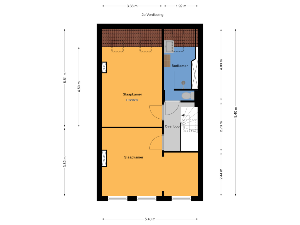 View floorplan of 2e Verdieping of Noorderbeekdwarsstraat 91