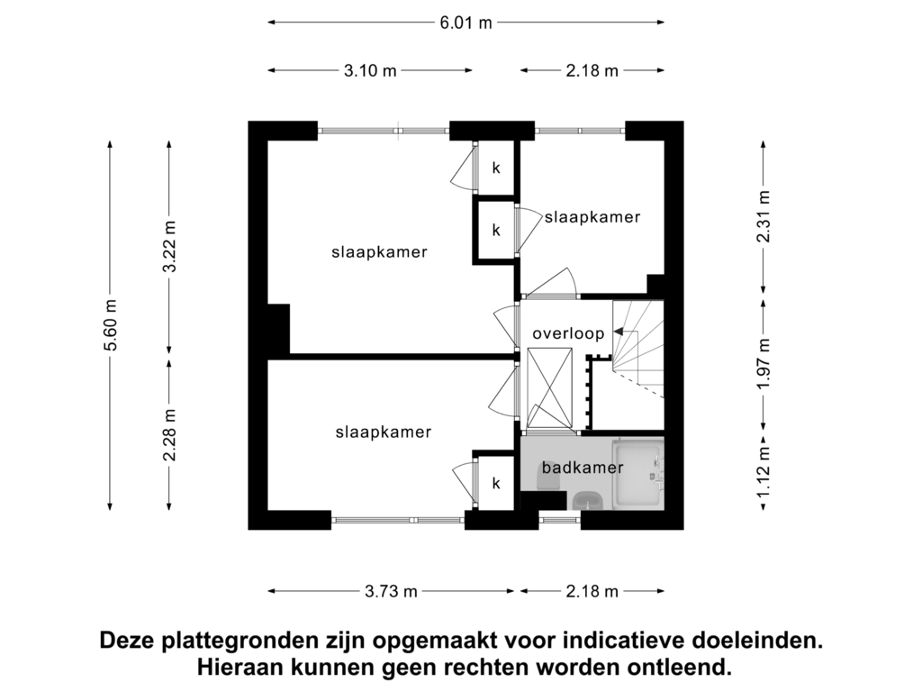 View floorplan of 1e verdieping of Molenlaan 25