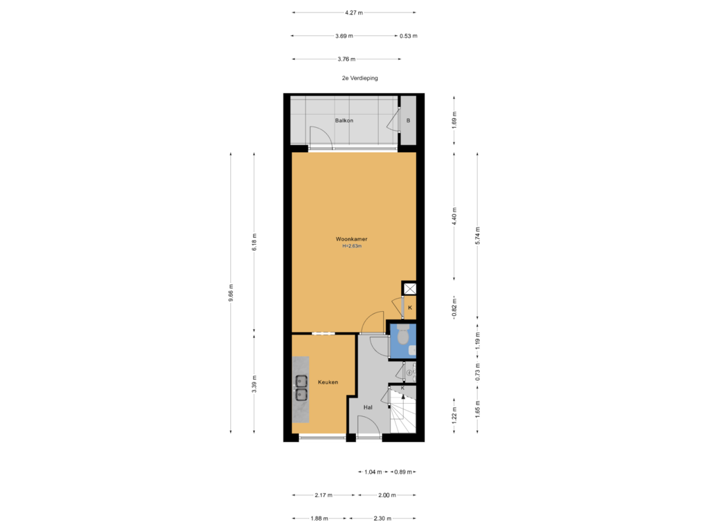 View floorplan of 2e Verdieping of Anna van Hensbeeksingel 327