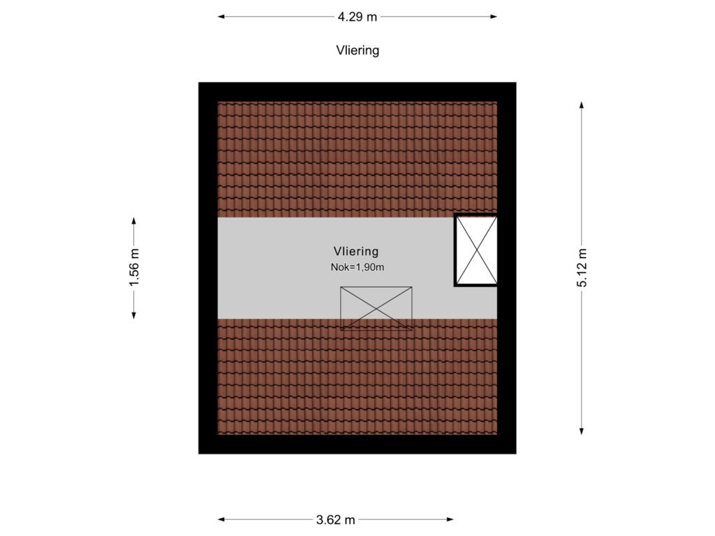 View floorplan of Vliering of Anna van Hensbeeksingel 327