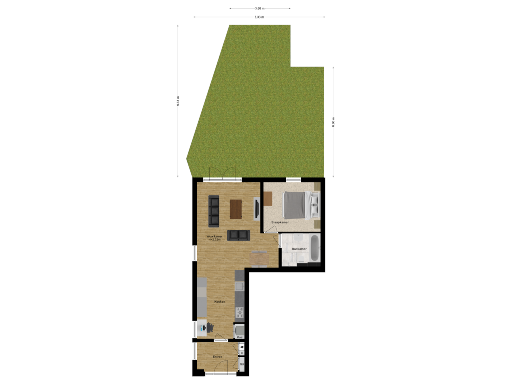 View floorplan of Situatie of Langdonkenstraat 9