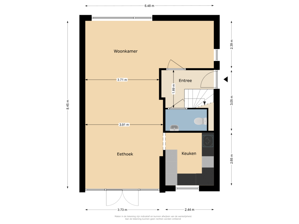 Bekijk plattegrond van Begane grond van Arnelaan 33