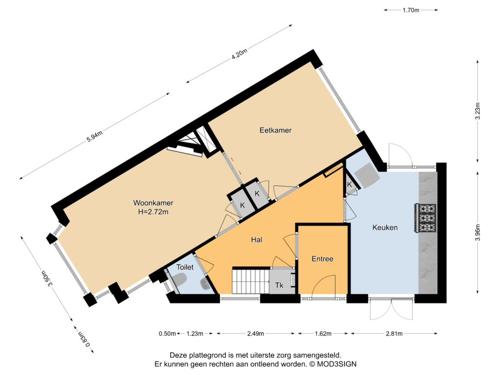 Bekijk plattegrond van Begane Grond van Linnaeusstraat 7