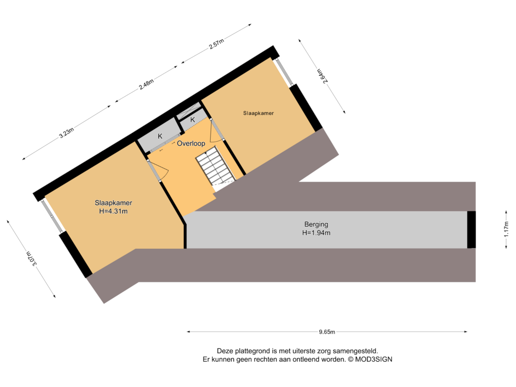 Bekijk plattegrond van 2e Verdieping van Linnaeusstraat 7