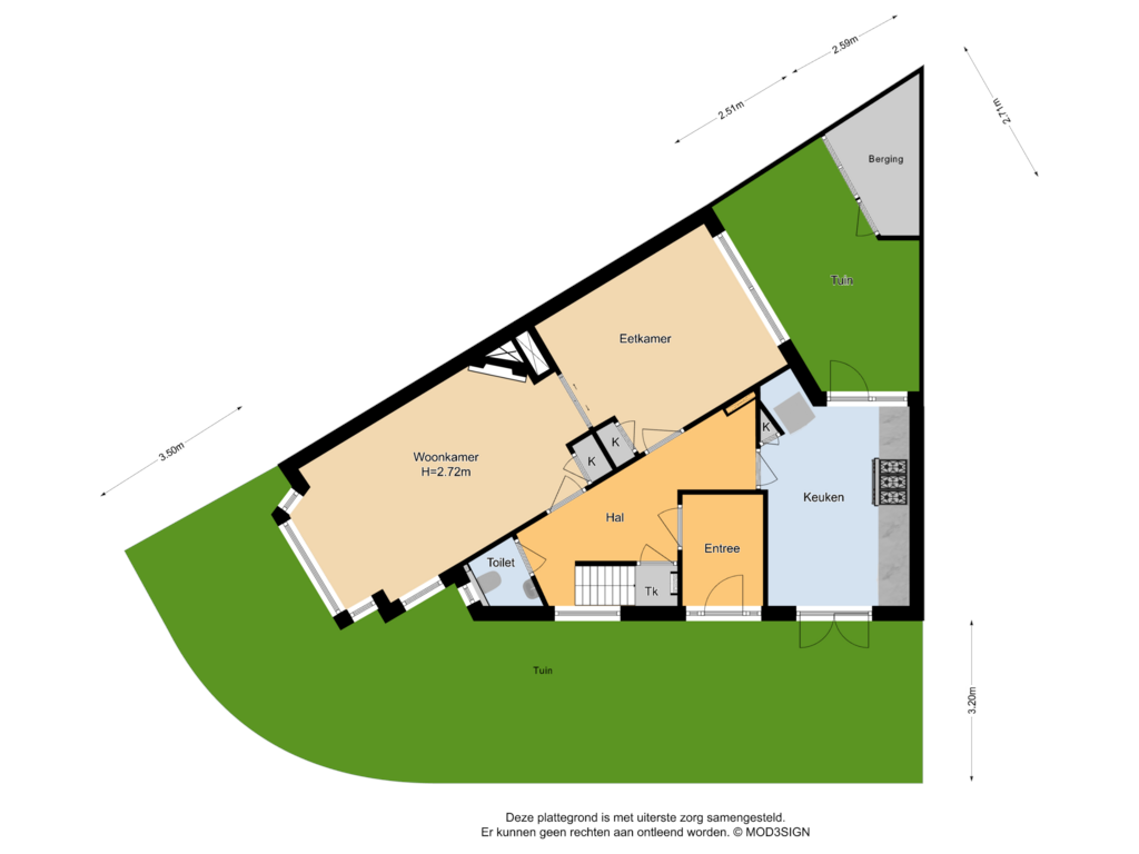 Bekijk plattegrond van Situatie van Linnaeusstraat 7