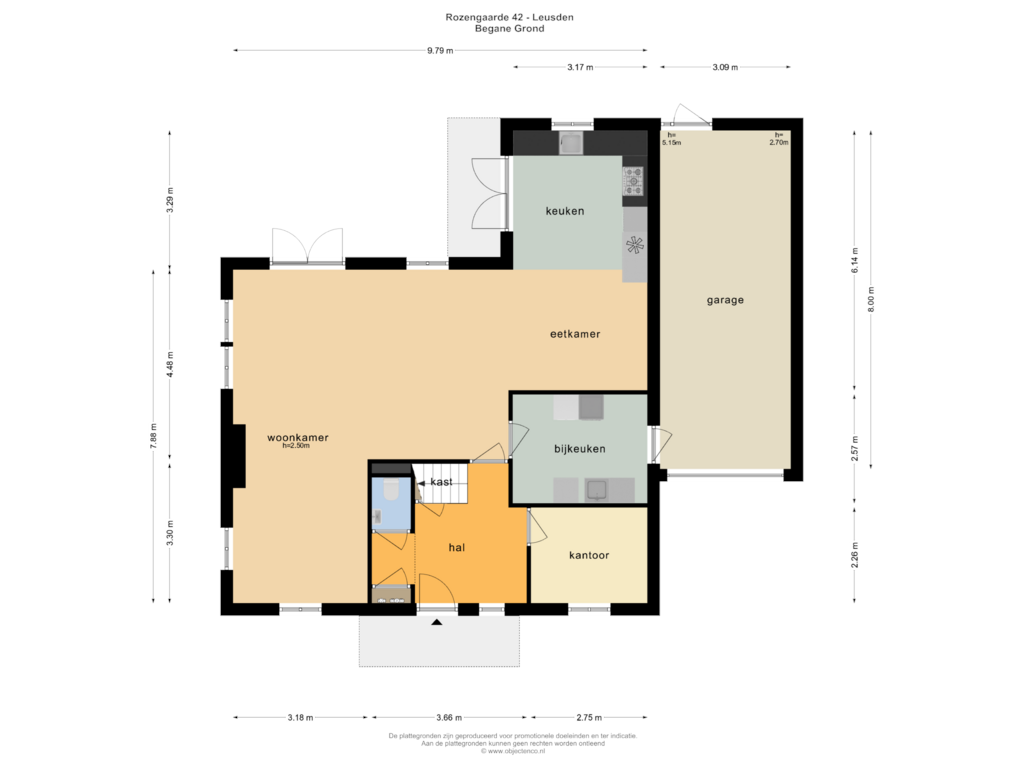 Bekijk plattegrond van BEGANE GROND van Rozengaarde 42