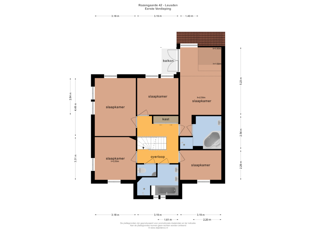 Bekijk plattegrond van EERSTE VERDIEPING van Rozengaarde 42