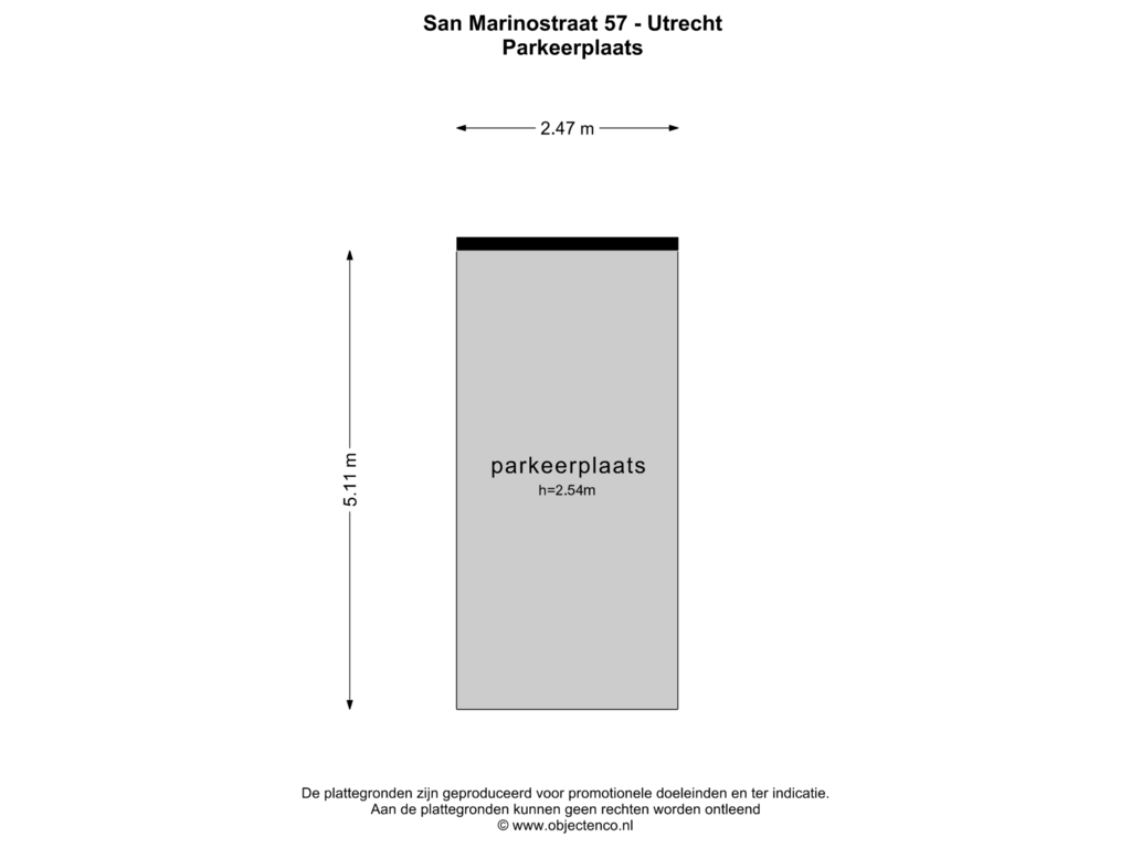 View floorplan of PARKEERPLAATS of San Marinostraat 57