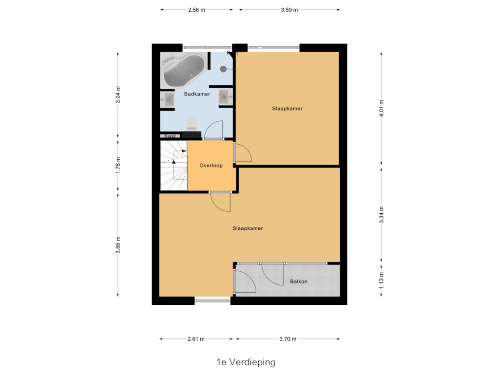 Bekijk plattegrond van 1e Verdieping van Rozetuin 6