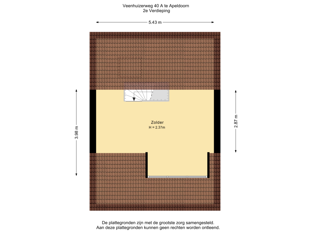 View floorplan of 2e Verdieping of Veenhuizerweg 40-A