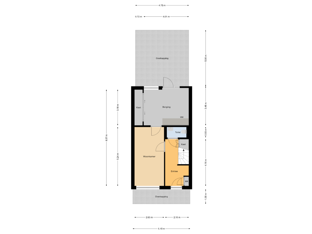 View floorplan of Begane Grond of Willem Hedastraat 151