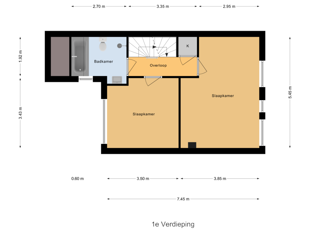 Bekijk plattegrond van 1e Verdieping van Musketiersveld 220