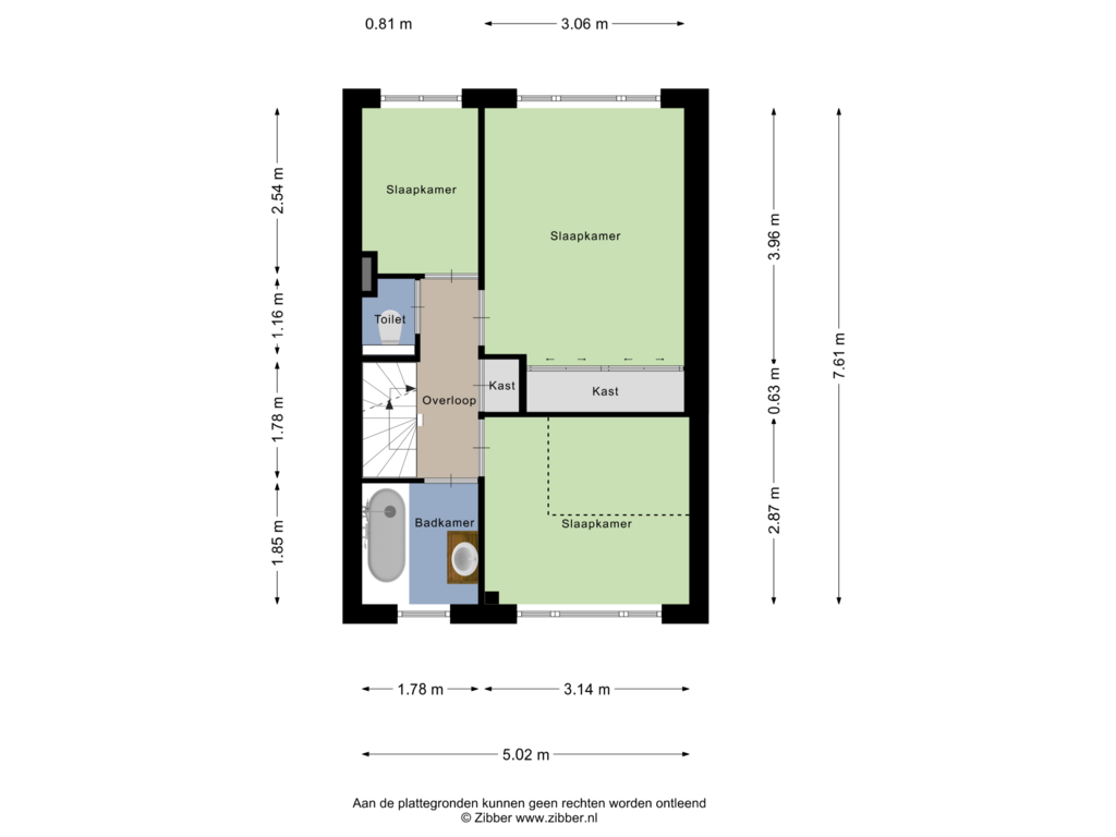 View floorplan of Eerste verdieping of Johannes van Eindhovenstraat 26