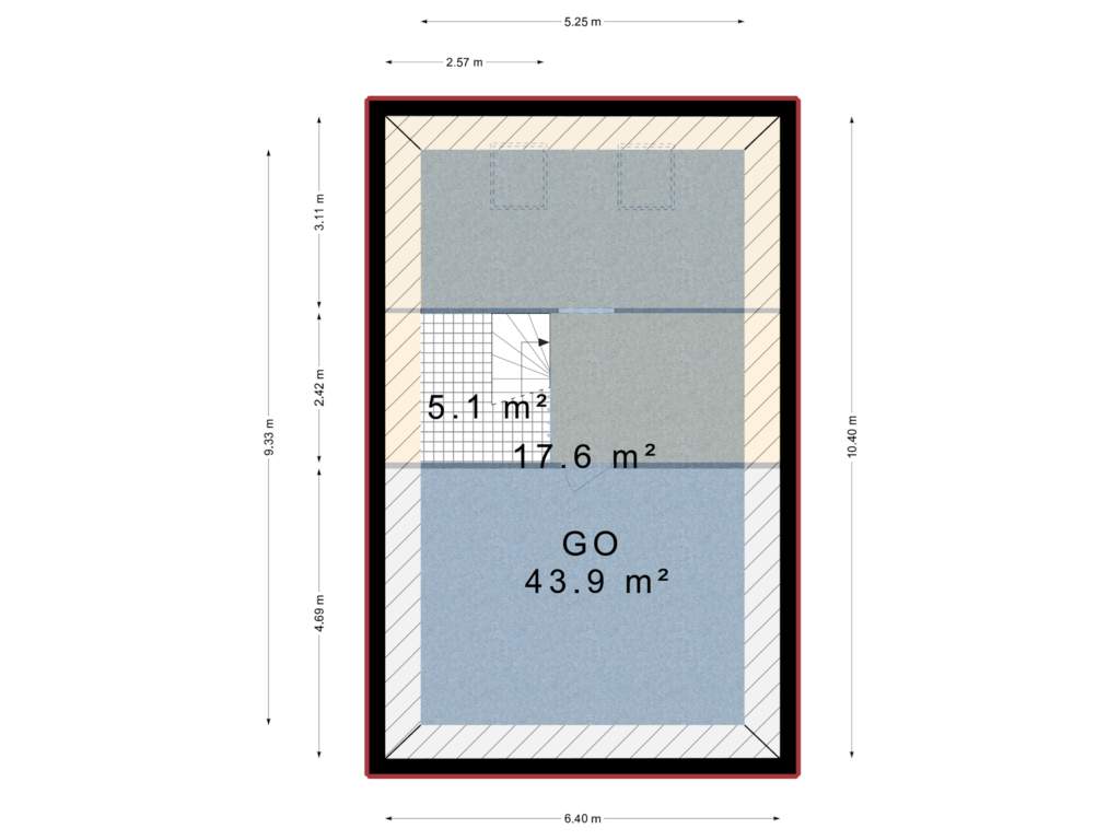 View floorplan of 2e Verdieping of Noordervaart 140-C