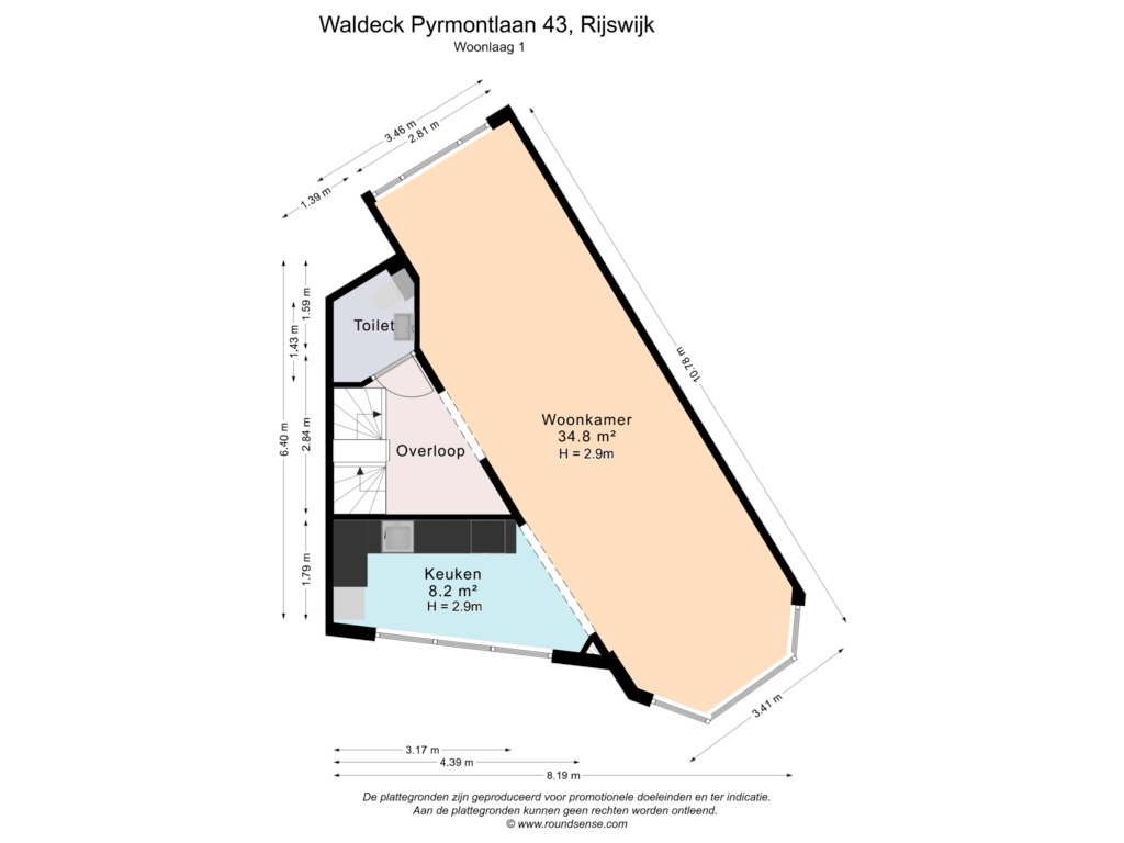 Bekijk plattegrond van Woonlaag 1 van Waldeck Pyrmontlaan 43