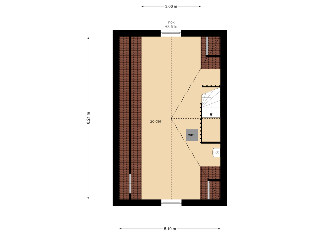 View floorplan of Zolder of Bonifatiushof 16