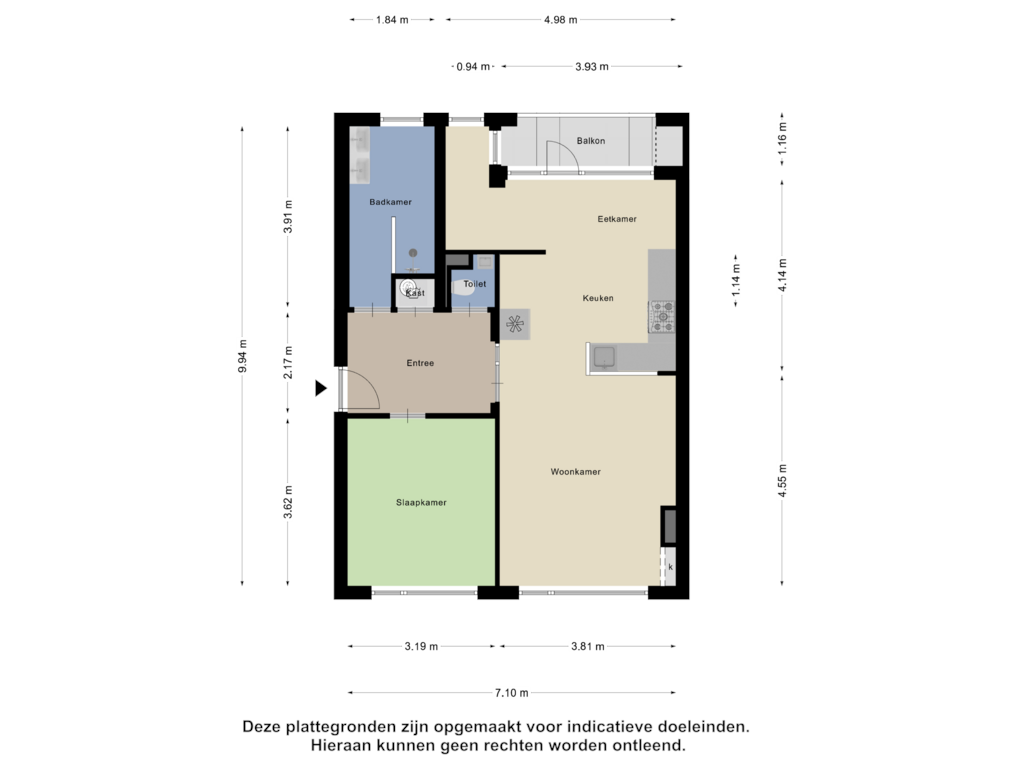 Bekijk plattegrond van Appartement van Kanunnik Mijllinckstraat 34