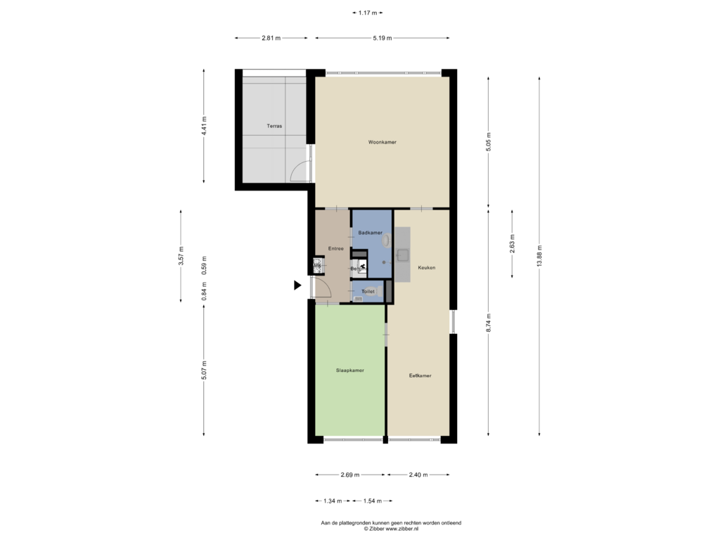 View floorplan of Appartement of Binnenhof 123