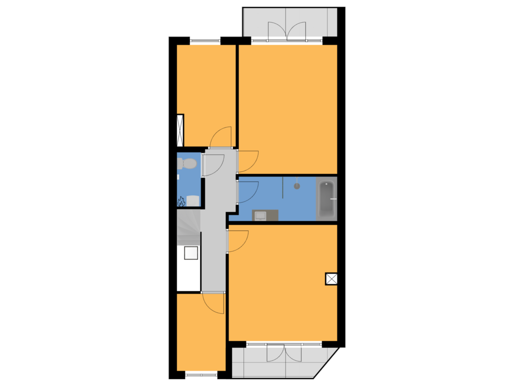 View floorplan of 1e Verdieping of Galileïstraat 195