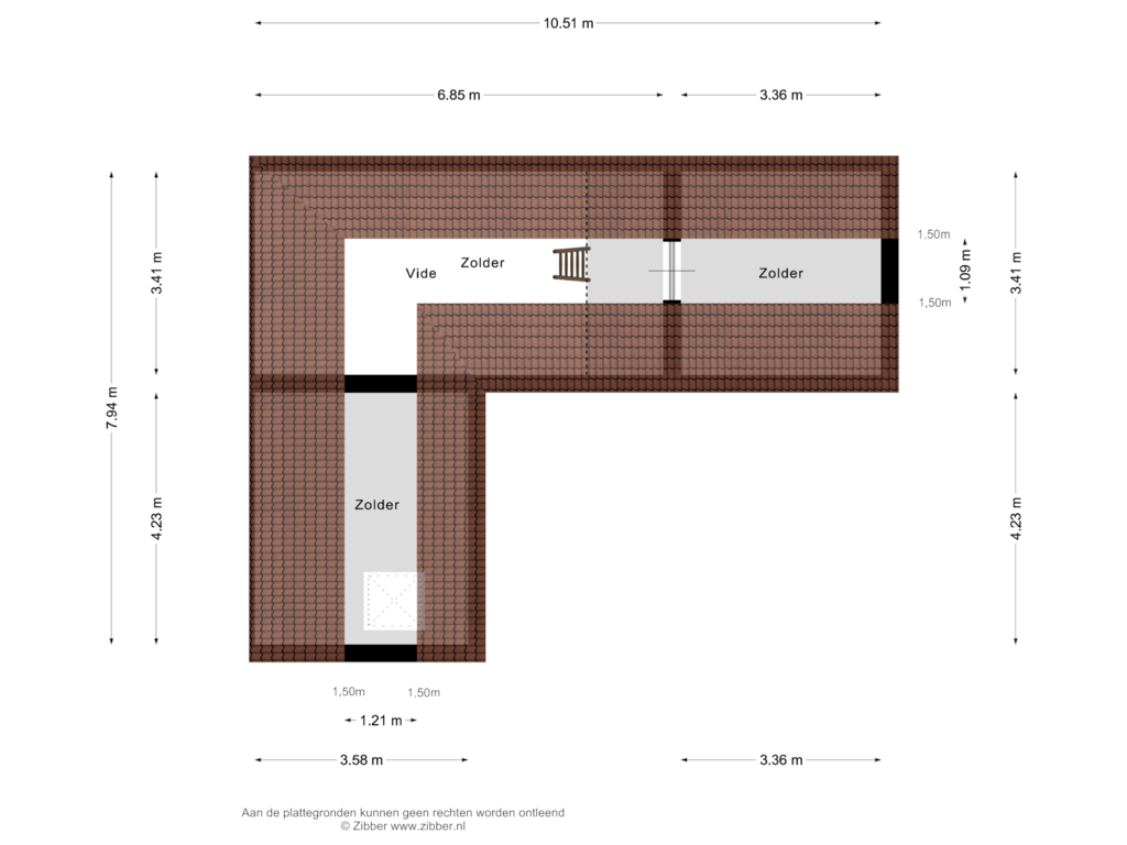 Bekijk plattegrond van Zolder van Turfberrie 11