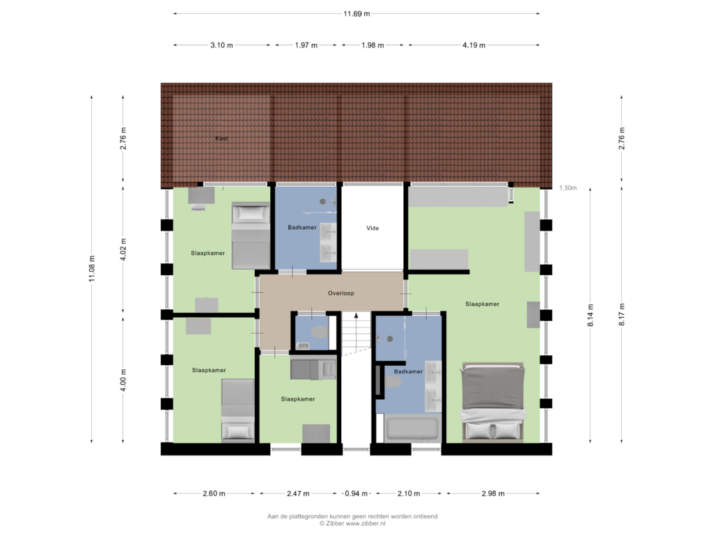 View floorplan of Eerste verdieping of Vorgersweg 12