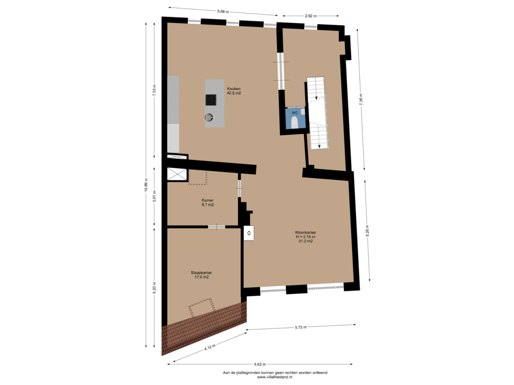 Bekijk plattegrond van 1e Verdieping van Hooiblokstraat 5