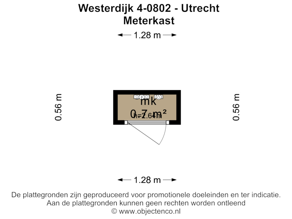 View floorplan of METERKAST of Westerdijk 4-0802