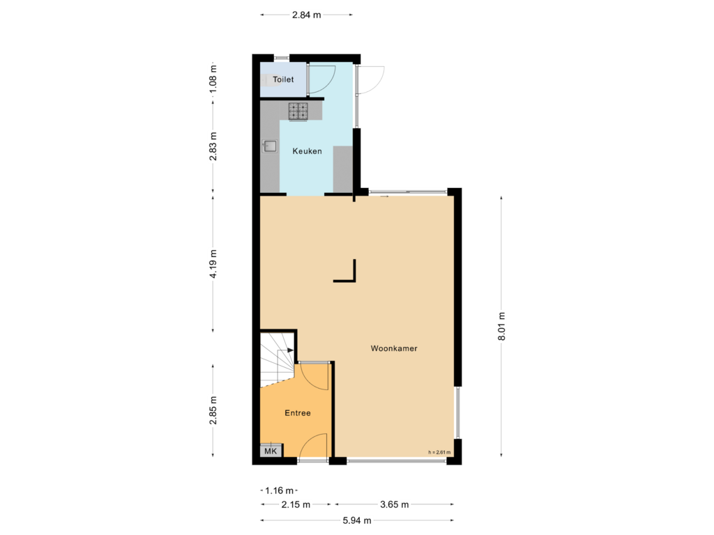 View floorplan of Begane Grond of Noordzeestraat 19