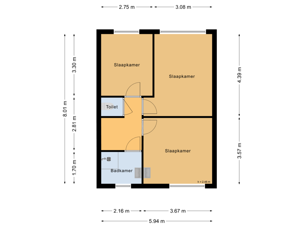 View floorplan of Eerste verdieping of Noordzeestraat 19