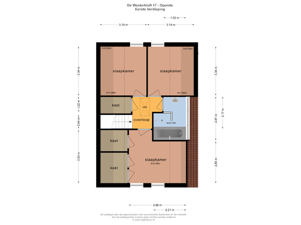 View floorplan of Eerste Verdieping of De Westerkluft 17