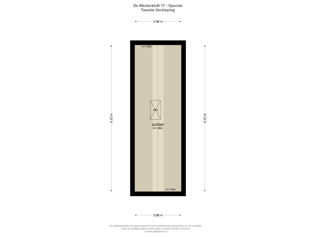 View floorplan of Tweede Verdieping of De Westerkluft 17