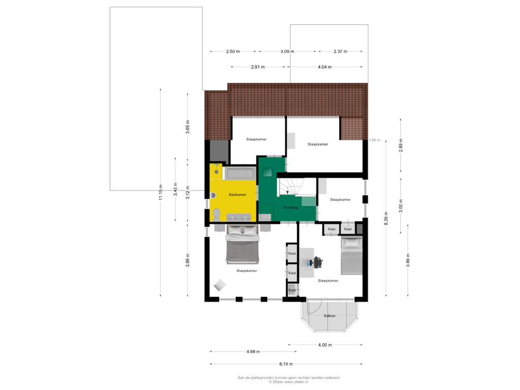 Bekijk plattegrond van Eerste verdieping van Slingelaan 2