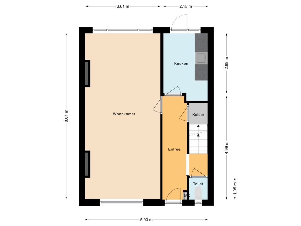 Bekijk plattegrond van Begane grond van Enschotsestraat 177