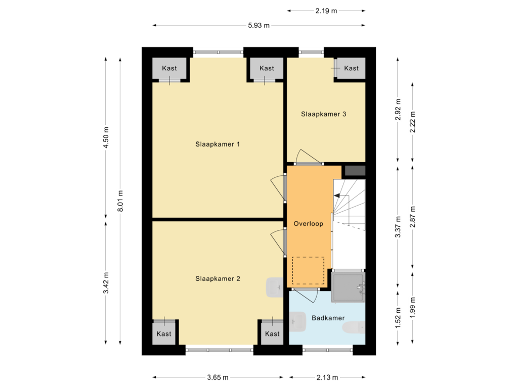 Bekijk plattegrond van Eerste verdieping van Enschotsestraat 177