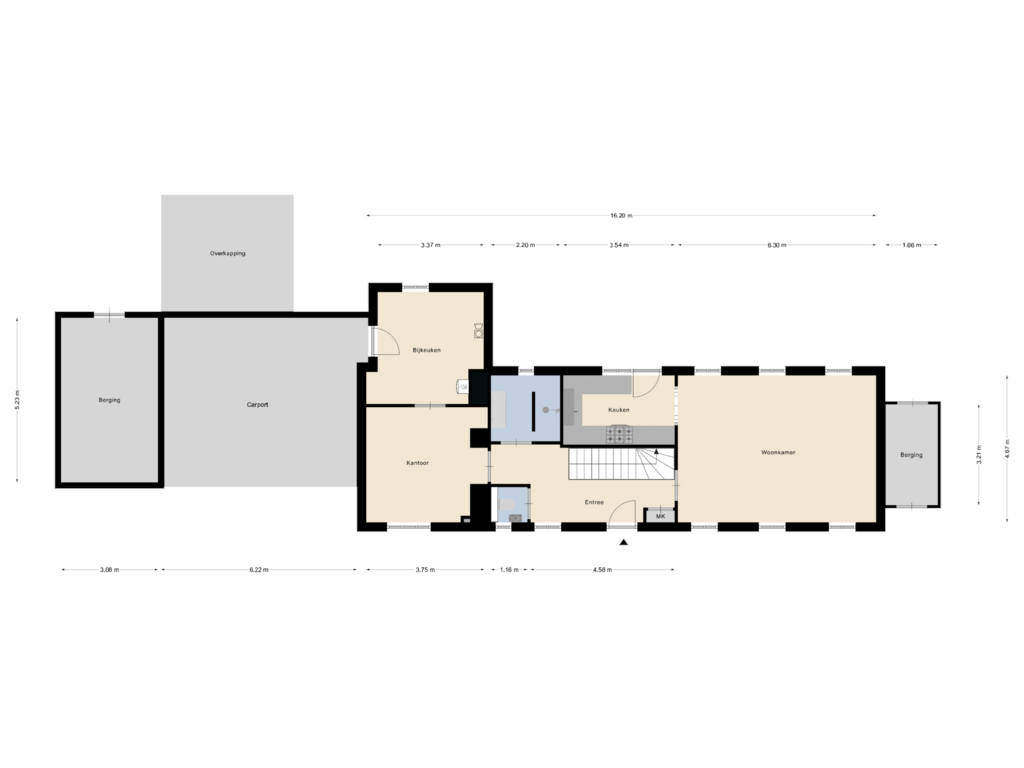 Bekijk plattegrond van Begane grond van Oeveren 38