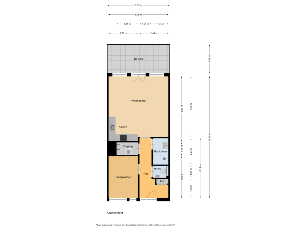 Bekijk plattegrond van Appartement van Zeppelinstraat 24