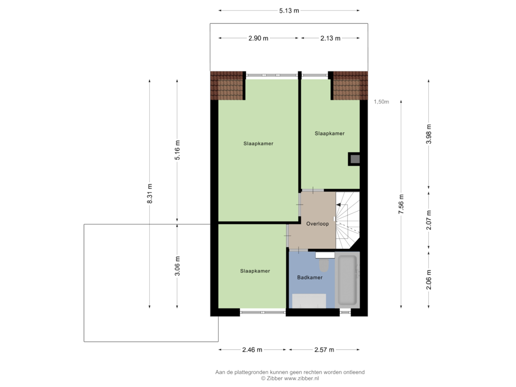 Bekijk plattegrond van Eerste Verdieping van Schonauwen 16