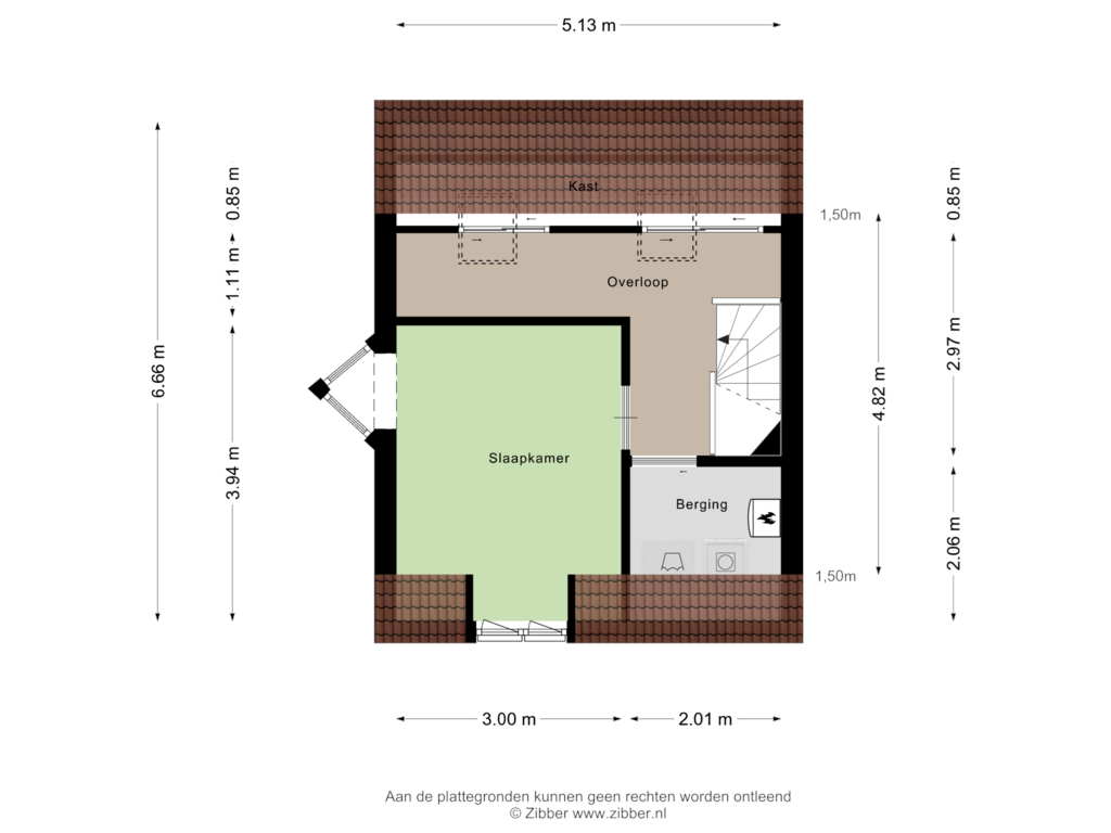 Bekijk plattegrond van Tweede Verdieping van Schonauwen 16