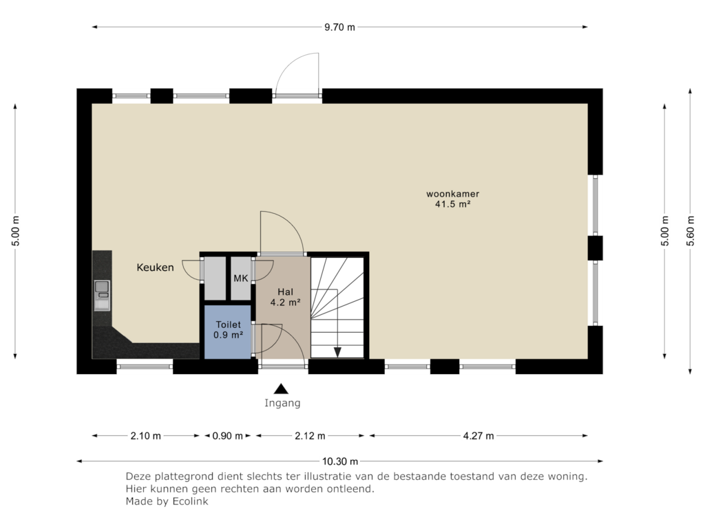 Bekijk plattegrond van Begane grond van Bachlaan 65