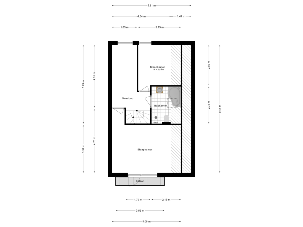 Bekijk plattegrond van 1e Verdieping van De Lange Akker 10