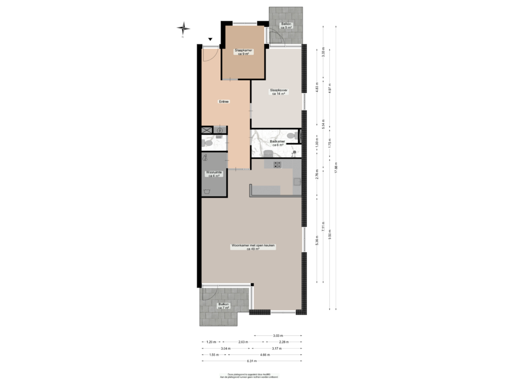 Bekijk plattegrond van Tweede verdieping van Hoofdstraat 260-D