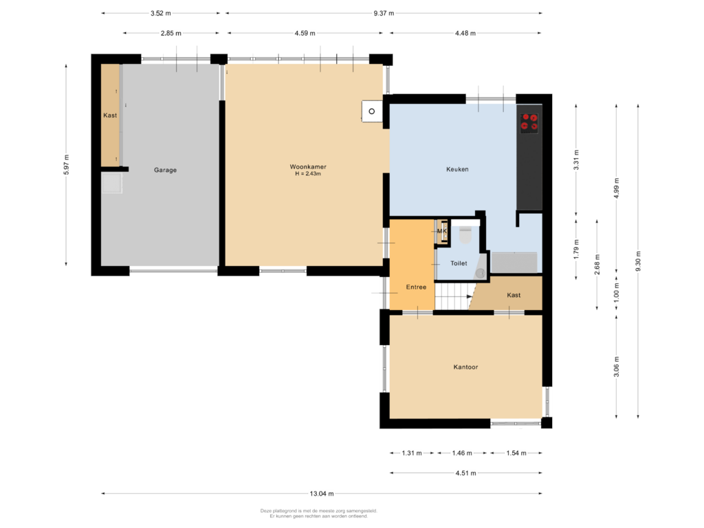 View floorplan of Begane grond of Hooiland 56